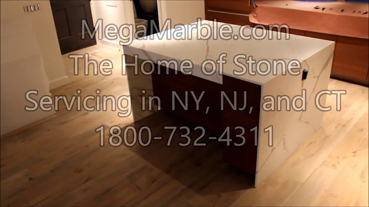 White marble calacatta gold kitchen countertops island in NYC