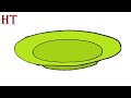 How to draw a plate easy step by step