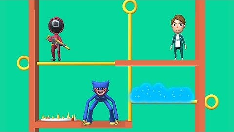 Squid Pin 3d / Pull the Pin / huggy wuggy Android and IOS walkthrough level 21 - 24 Gameplay