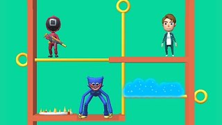 Squid Pin 3d / Pull the Pin / huggy wuggy Android and IOS walkthrough level 21 - 24 Gameplay screenshot 5