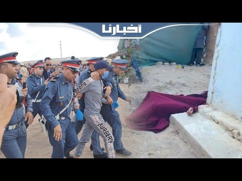 شاهد لحظة هجوم أخ الضحية على المتهم بتصفيتها أثناء إعادة تمثيل الجريمة بمنطقة أشتوكة