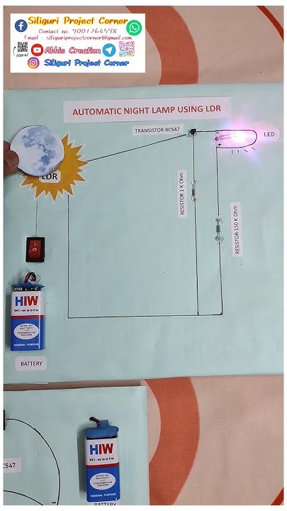 AUTOMATIC NIGHT LAMP USING LDR #class12physicsproject # ...