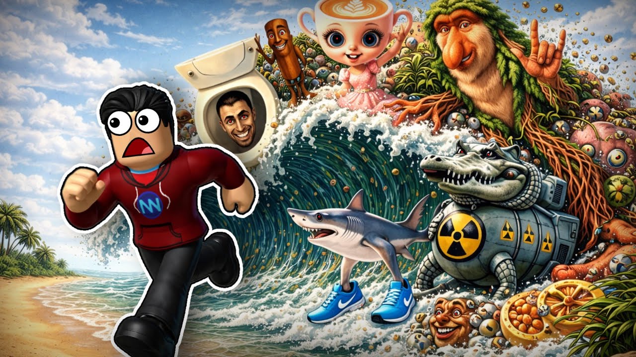 De INVASIE van AI BRAINROTS is Begonnen😱🙀(Roblox Escape Tsunami For Brainrots) Nederlands