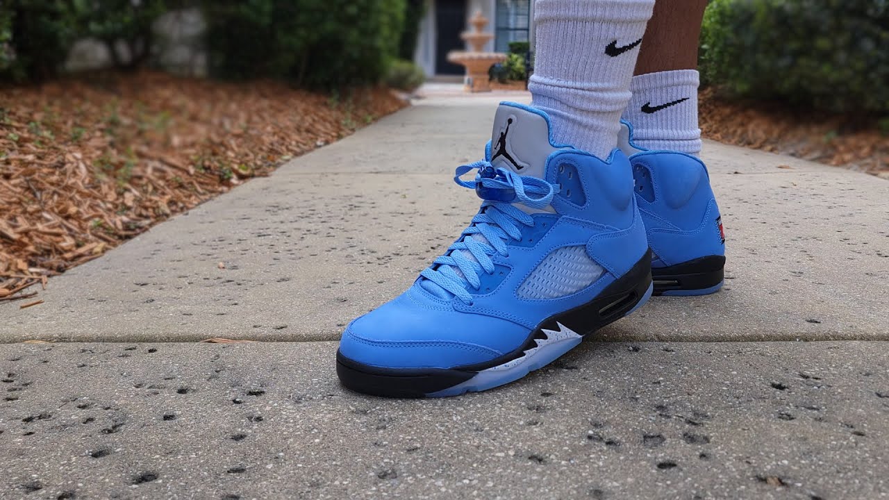 Air Jordan 5 - University Blue REVIEW + ON FEET AND LACE SWAP 