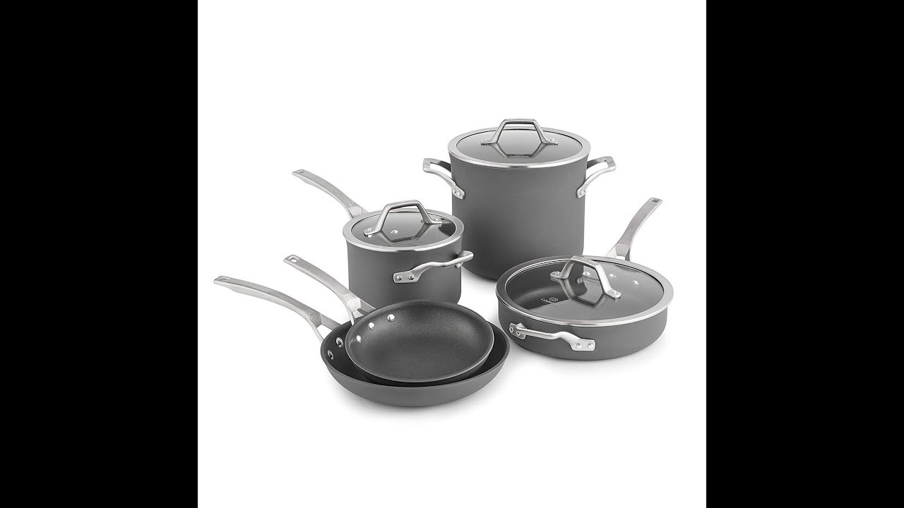 Calphalon Signature Hard Anodized Nonstick Cookware Set, 8-piece, Grey