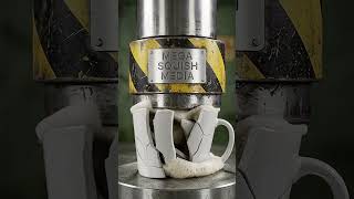 Hydraulic Press Crushing Coffee Mug with Foam | Mega Squish Media| #satisfyingvideo #asmr #shorts