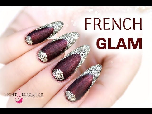 NAIL TUTORIAL | GOLD RED FRENCH GLAM | GEL NAILS | LIGHT ELEGANCE