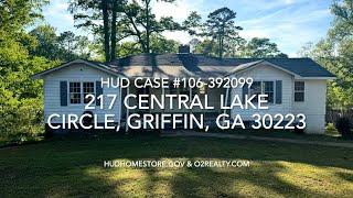 217 Central Lake Circle, Griffin, GA 30223 ~ (HUD Case #106-392099) ~ 3 BR/3 BA ~ $219,000