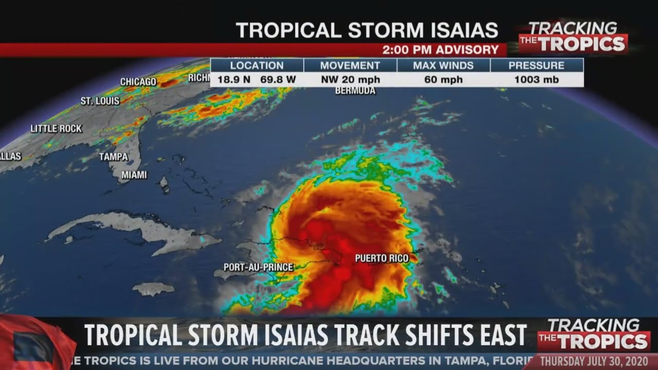 Tracking the Tropics: Tropical Storm Isaias to move over Hispaniola ...