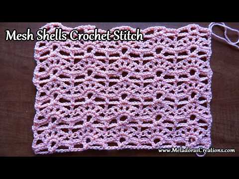 Mesh Shells Crochet Stitch - Right Handed Crochet Stitch Tutorial