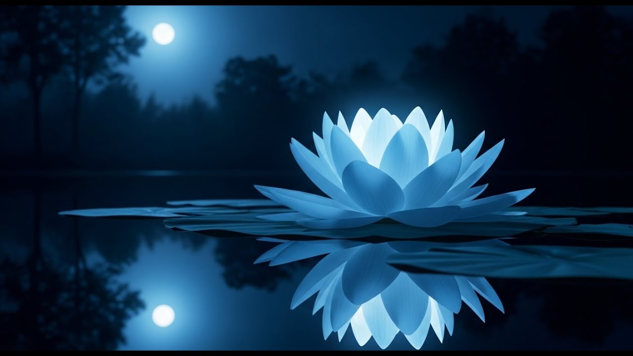 Moonlight Lotus Lake 🌙 | Relaxing Night Nature Ambience | Deep Sleep & Stress Relief Music
