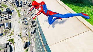 Gta 5 Spiderman Jumping Off Highest Buildings (Euphoria Physics/Ragdolls) #37