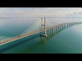 Aerial View 4K - Ponte Vasco da Gama vista do ar - Bridge - Lisbon - Portugal