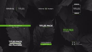 Minimal Titles Pack V1 After Effects Templates