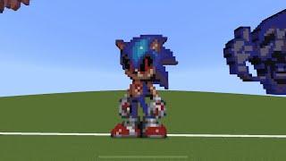 Sonic(exe) - how to build pixel art tutorial - minecraft screenshot 5