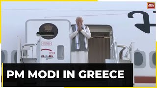 PM Modi Lands In Greece For His Maiden Visit | PM Modi In Greece