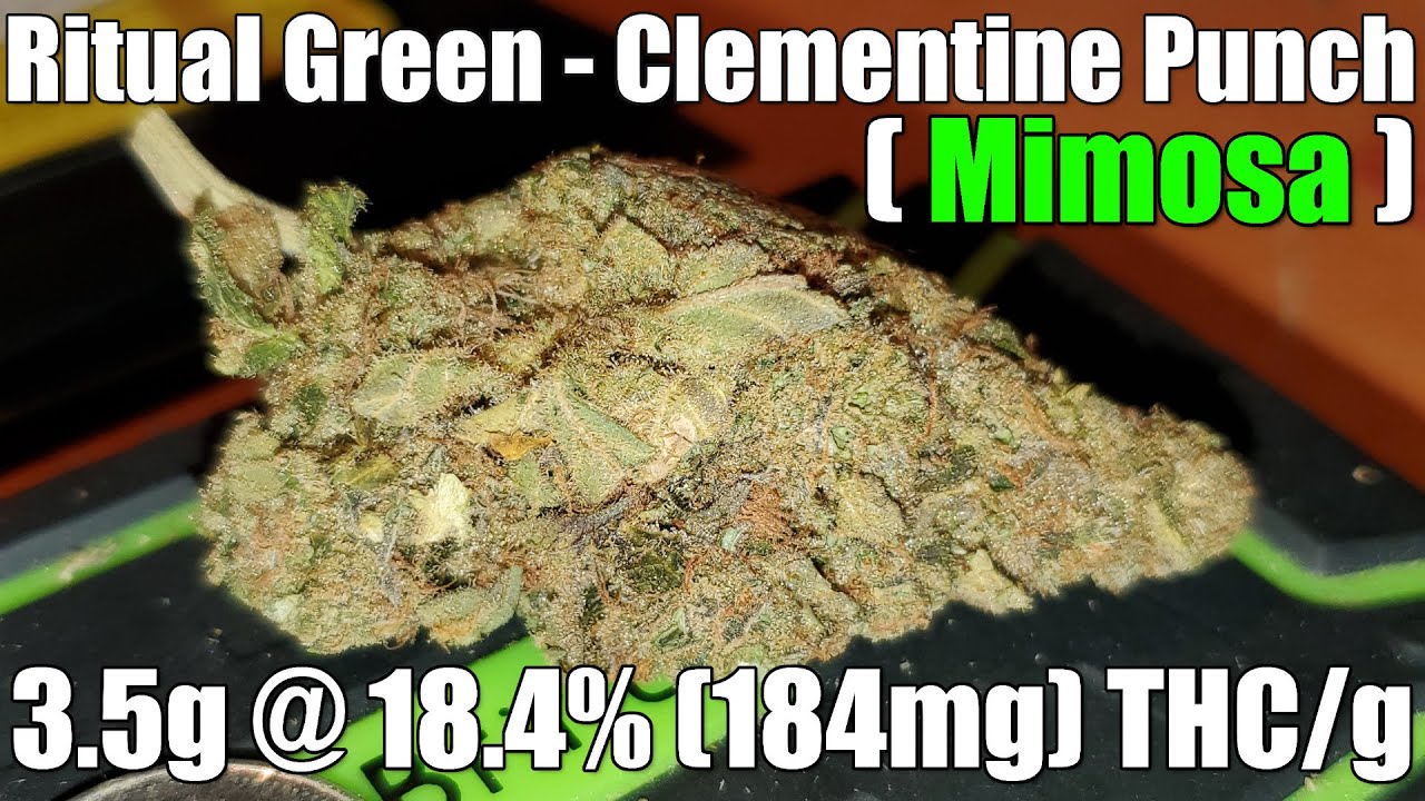 Ritual Green - Clementine Punch - Unboxing Review - 3.5g @ 18.4% (184mg) THC/g (+Extreme Closeups)