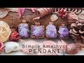 Simple raw Amethyst crystal Pendant using Polymer clay | Making Process