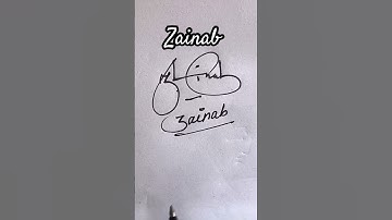 ZainaB name Signature Style//Best Signature idea #Viralshort