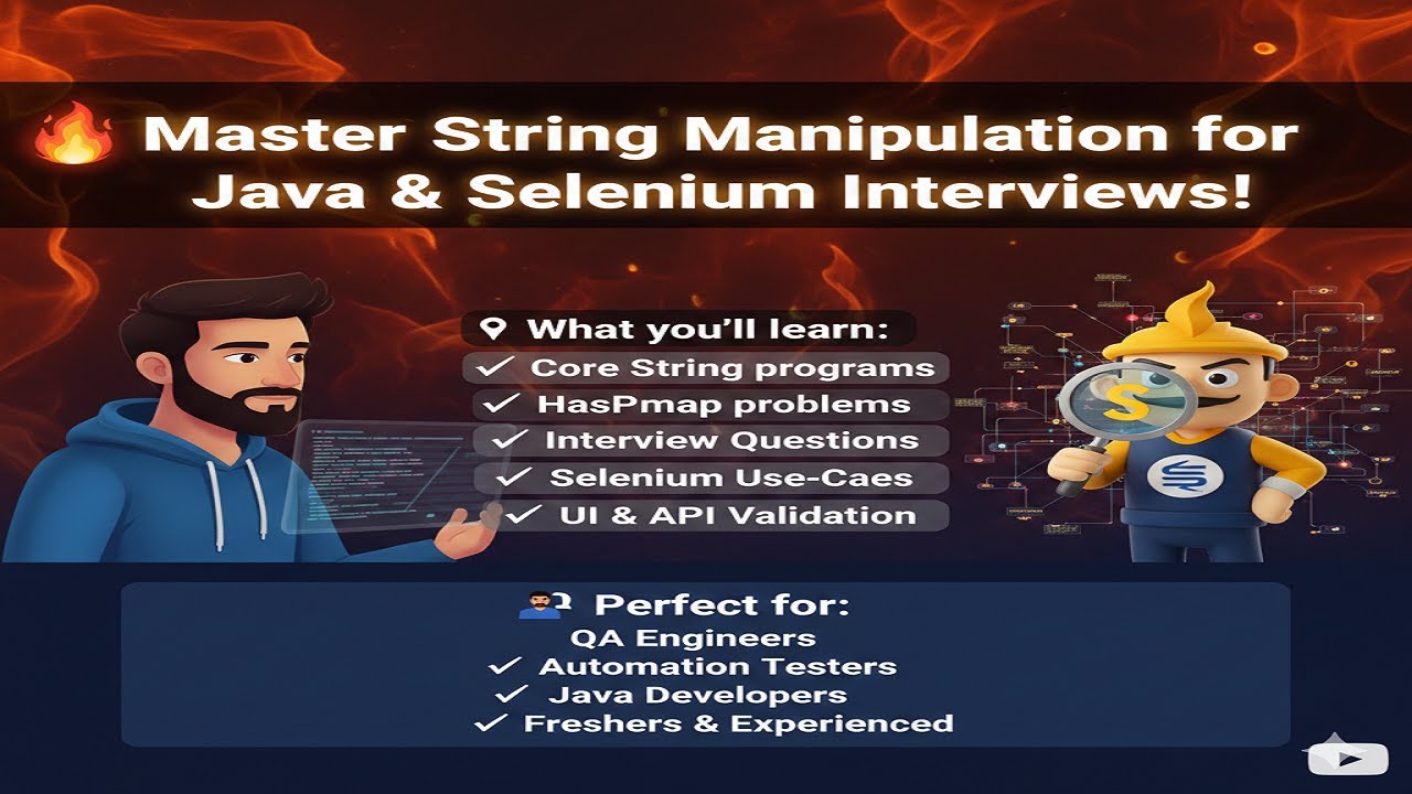 👉 String Manipulation in Java | Top Interview Programs + Selenium Use Cases