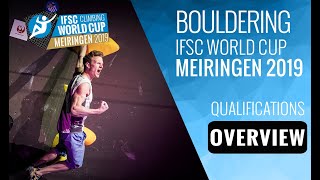 IFSC World Cup Meiringen 2019 || Boulder qualifications highlights