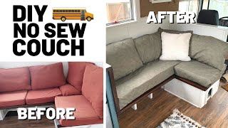 Skoolie Bus Conversion - Ep 15 - DIY Couch For Beginners (UNDER $80!!)