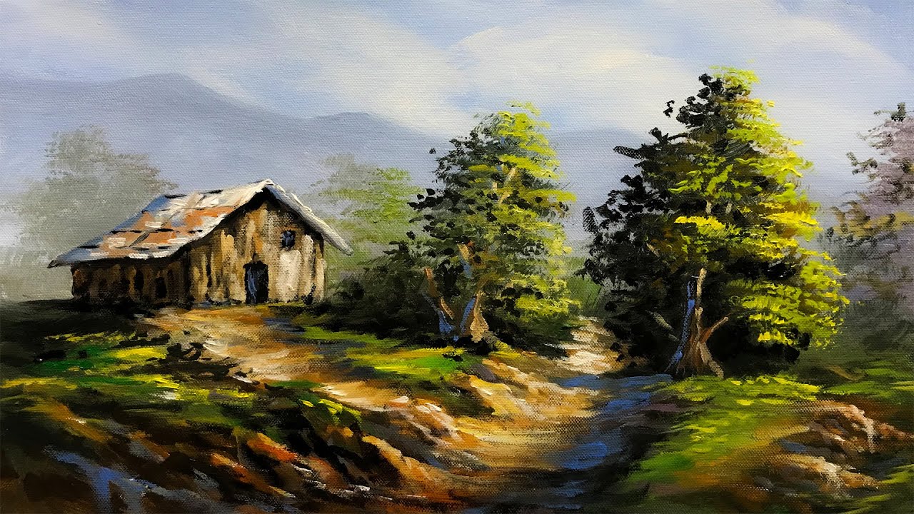 Easy Landscape Painting Step By Step Painting Tutorial How to Paint Landscape Scenery