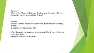 Mobile Automation Testing. Emulator/Simulator