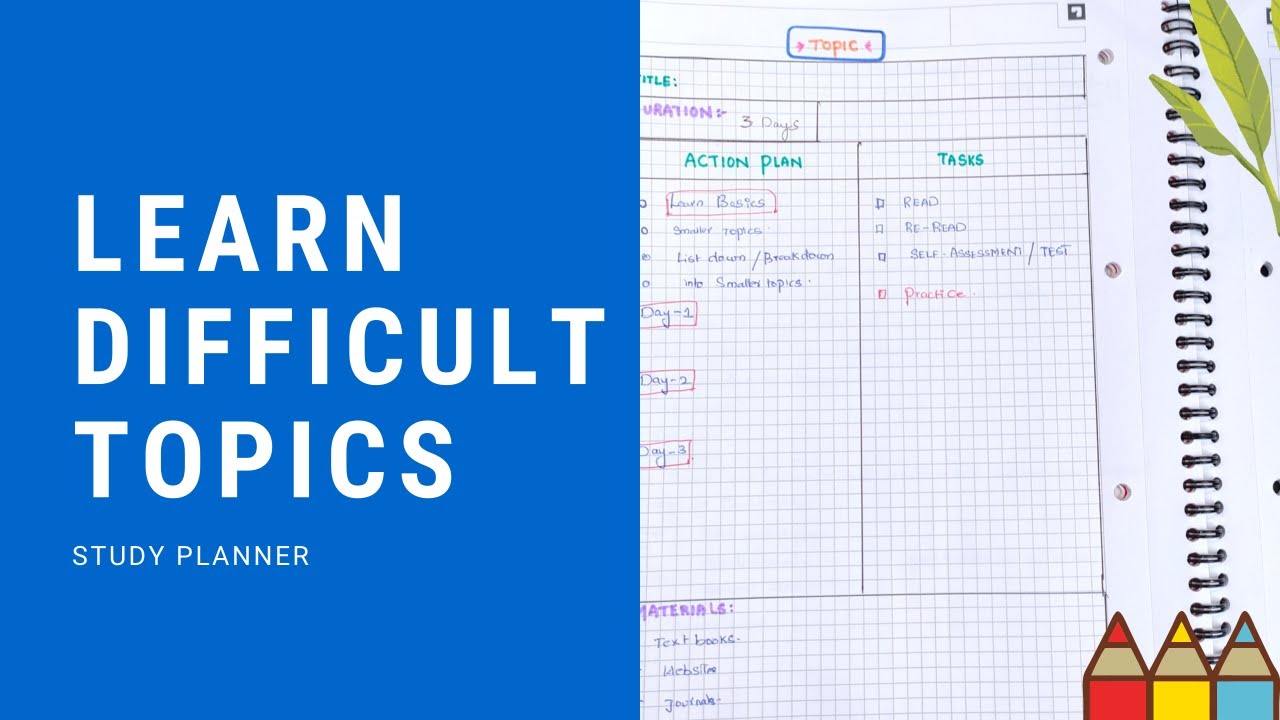 How to learn difficult subjects or topic | study planner for students | study tips