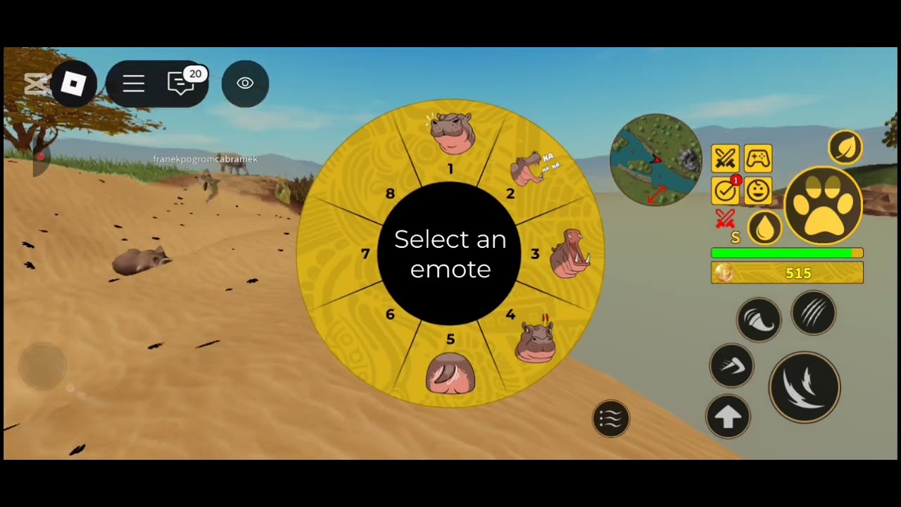 Playing as a fully grown hippo in savannah life roblox