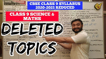 CBSE Class 9 Syllabus 2021 Reduced | Class 9 maths and Science Deleted Topics | AnuragTyagi Classes