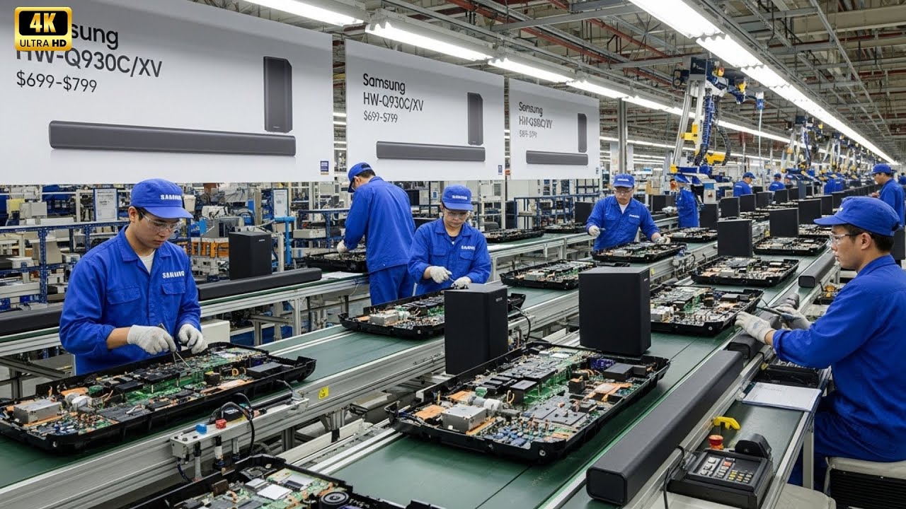 Inside the SAMSUNG factory: producing the Samsung HW-Q930C/XV speaker, priced at $699-$799.