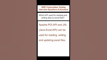 SELENIUM JAVA : APACHE POI API to Read and Write data into Excel File using Java