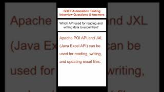 SELENIUM JAVA : APACHE POI API to Read and Write data into Excel File using Java