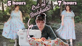 From BEDSHEETS to a shirred summer DRESS in 1 DAY | a cheap & beginner friendly sewing tutorial