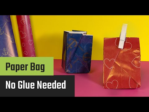 Make a Cute Paper Gift Bag Without Glue 🛍️ Perfect for Small Surprises
