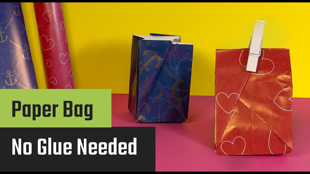 Make a Cute Paper Gift Bag Without Glue 🛍️ Perfect for Small Surprises ...