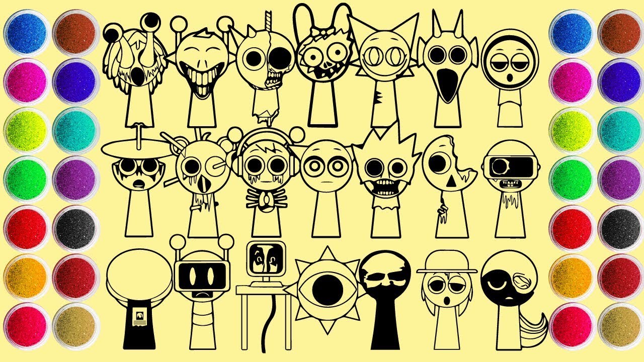 Drawing All Sprunki Characters (Normal - Phase 2) - Incredibox Sprunki - Sand Painting