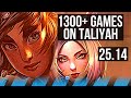 TALIYAH vs AHRI (MID) | 1300+ games, Legendary, 14/5/13 | KR Master | 25.14