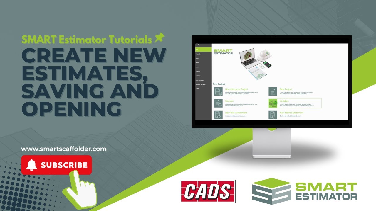 How to create new Estimates, Saving and Opening - YouTube