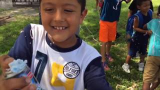 Blackburn students silly string the principal