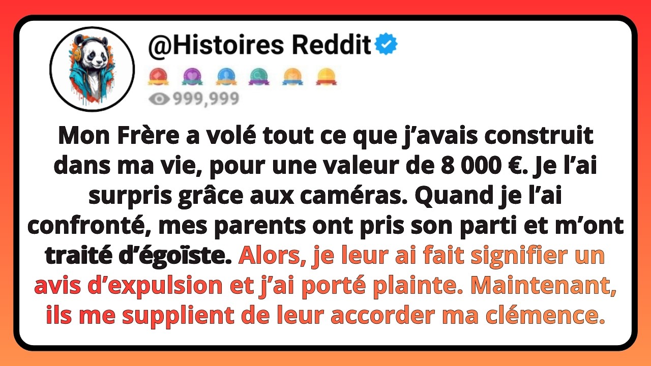 Un matin, je suis parti travailler et j’ai laissé mon atelier en parfait état. Le soir, mon bureau était vide : mes écrans haute définition, ma tour, mes logiciels, tout avait disparu. Mes parents...