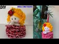 DIY Como fazer Chaveiro de Fuxico   Djanilda Ferreira