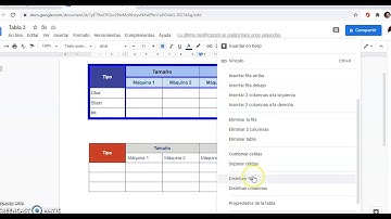 Diferentes tipos de bordes en tablas, documentos de Google