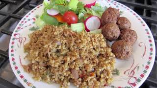 A Must Try Vegetarian  Burghul and Mushroom Pilaf