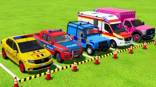 TRANSPORTING ALL POLICE CARS & AMBULANCE EMERGENCY VEHICLES WITH TRUCKS ! Farming Simulator 22 by bo GAME 11,187 views 2 weeks ago 12 minutes, 40 seconds