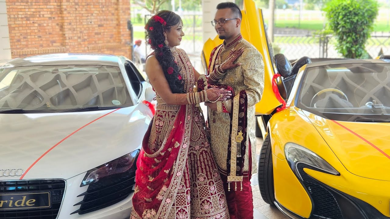 Branden & Kajal Wedding Day Kendra Durban with Exotic Car Hire Kzn- SuperCars Mclaren & Audi R8