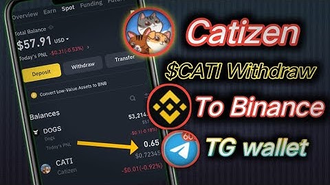 Citizen Live Withdraw Binance Telegram wallet A2Z guide CATI Deposit Exchange