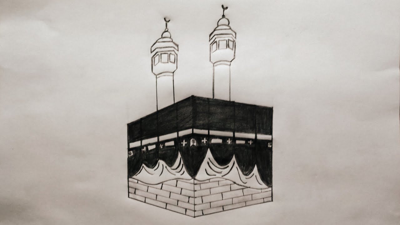 Kaaba Drawing Tutorial | How To Draw Kaaba Easily | Pencil Sketch - YouTube