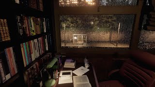 Cozy Study Room Ambience  Rain On Window 8 Hours | Rain Sounds | Sleep & Study